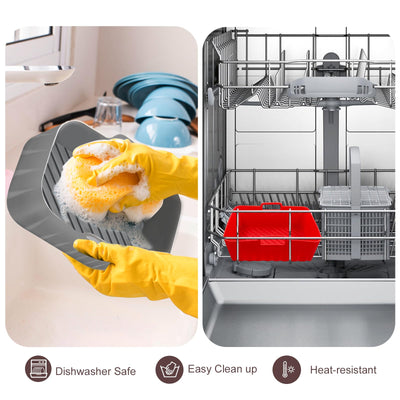 Golden Associate Silicone Liners Square for 6.5 to 7.5 inch Air Fryer, 2 Pcs Non-stick Food-grade Reusable Basket Baking Tray Airfryer Accessories, Top Size 7 inches, Bottom Size 6.3 inches
